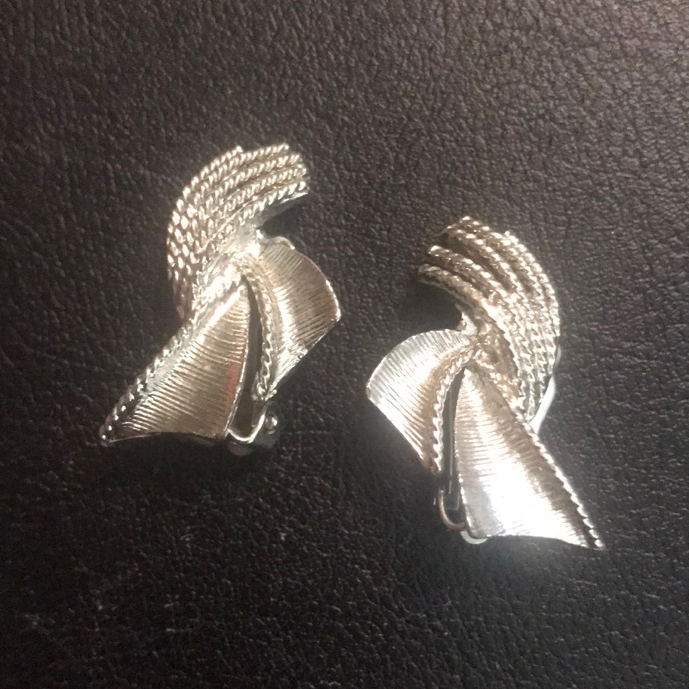 Silver metal earrings